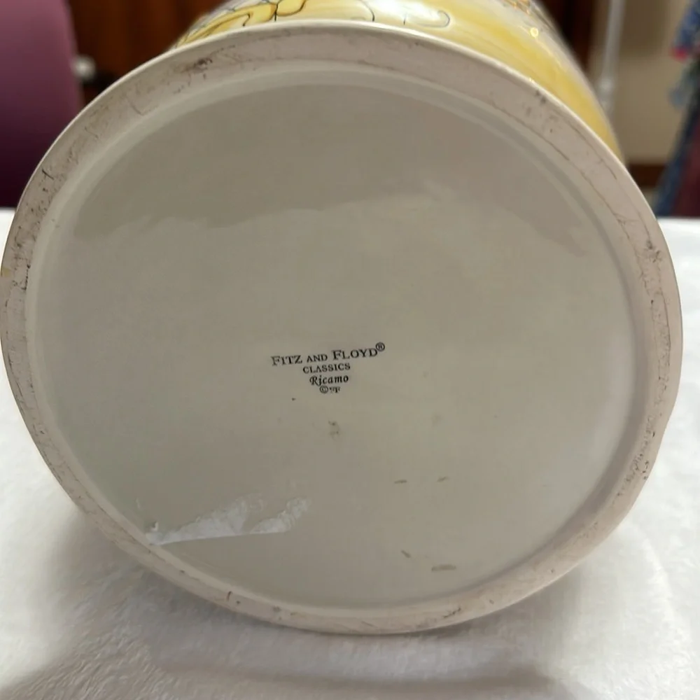 Fitz & Floyd Pasta Glazed Ceramic Classics Ricamo Pasta Jar Canister Preowned